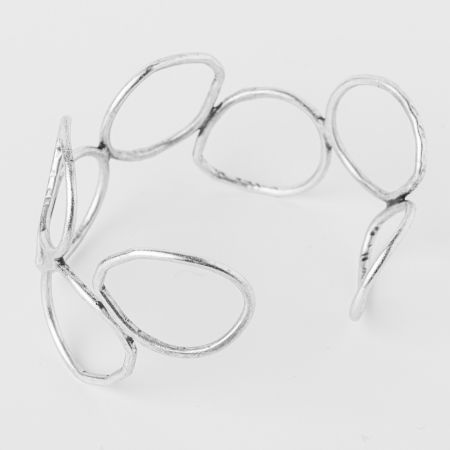 Bratara rigida din cupru argintat cu forme circulare [1]