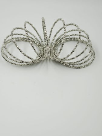 Bratara semirigida si elastica cu elemente mici argintii - design minimalist de efect [6]