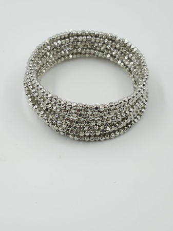 Bratara semirigida si elastica cu elemente mici argintii - design minimalist de efect [1]