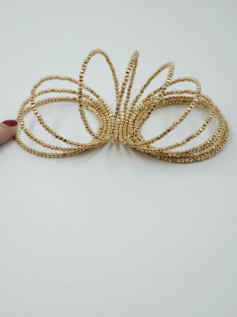 Bratara semirigida si elastica cu elemente mici aurii - design minimalist de efect [3]