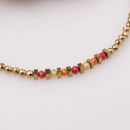 Bratara subtire din hematit auriu si cubic zirconia [1]