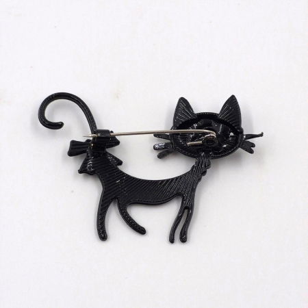 Brosa metalica pisicuta neagra cu inimioare verzi si fundita [1]