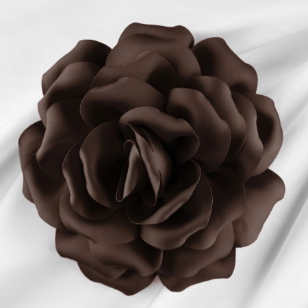 Broșe - Brosa floare maro inchis cu diametru de 15 cm, cu clips pentru par