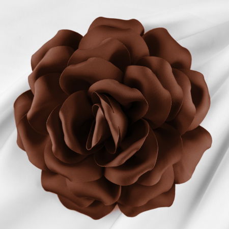 BIJUTERII - Brosa floare maro cu diametru de 15 cm, cu clips pentru par