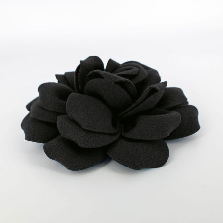 Brosa floare neagra cu diametru de 20 cm din stofa, cu clips si ac [1]