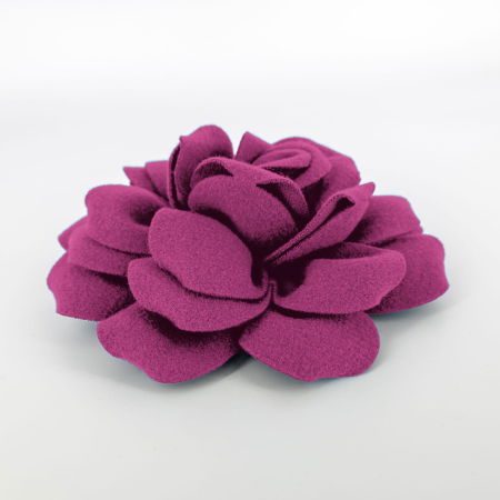 Brosa floare magenta cu diametru de 20 cm din stofa, cu clips si ac [1]