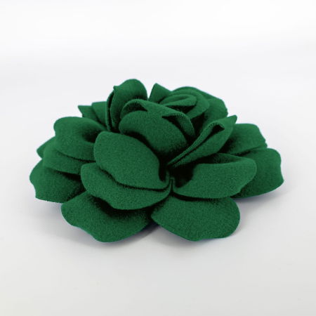 Brosa floare verde cu diametru de 20 cm din stofa, cu clips si ac [1]