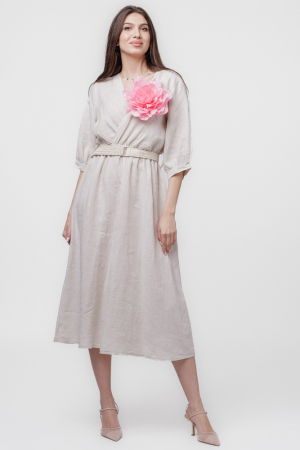 Brosa floare roz deschis cu diametru de 20 cm din material creponat, cu clips pentru par [2]