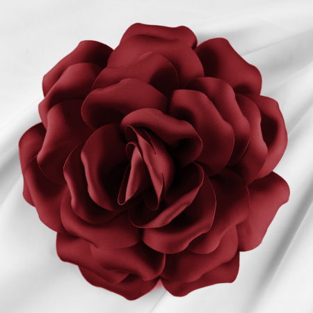 Broșe - Brosa floare bordo cu diametru de 15 cm, cu clips pentru par