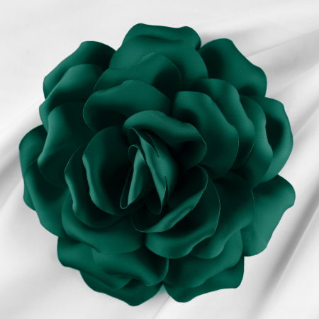 Brosa floare verde inchis cu diametru de 15 cm, cu clips pentru par [0]