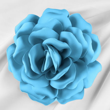 Broșe - Brosa floare albastru intens cu diametru de 15 cm, cu clips pentru par