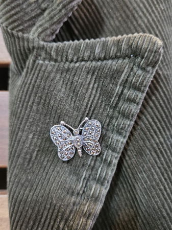 Brosa fluturas din argint 925 cu pietre foarte fine de marcasite [2]