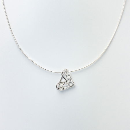 Brosa pandant inima miniaturala din argint 925 cu pietre foarte fine de cubic zirconia [1]