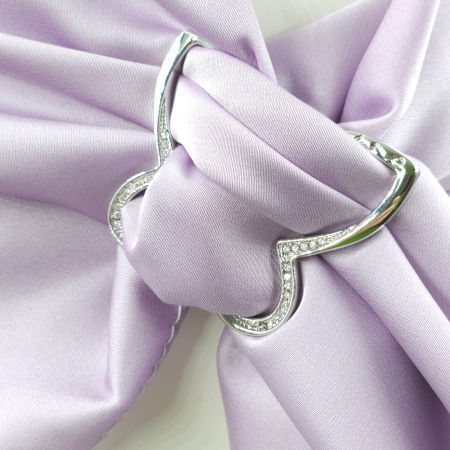 Brosa inel pentru esarfa cu forma de fluture argintiu cu pietricele foarte fine [8]