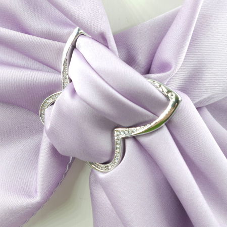 Brosa inel pentru esarfa cu forma de fluture argintiu cu pietricele foarte fine [6]