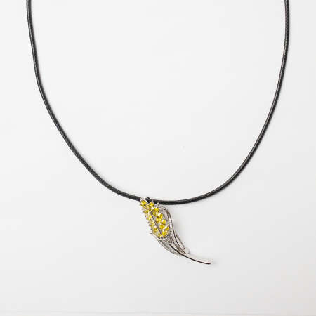 Brosa pandant placata cu argint si pietricele de cubic zirconia, spic de grau, simbolul abundentei [1]