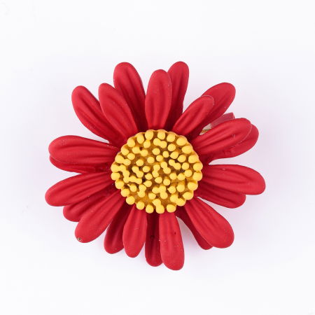 Promoții Accesorii & Bijuterii - Brosa metalica floricica cu petale vopsite rosu mat