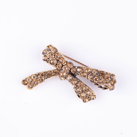 Broșe - Brosa metalica fundita auriu antichizat cu pietricele aurii pe toata suprafata
