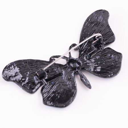 Brosa metalica neagra fluture negru cu gri [1]