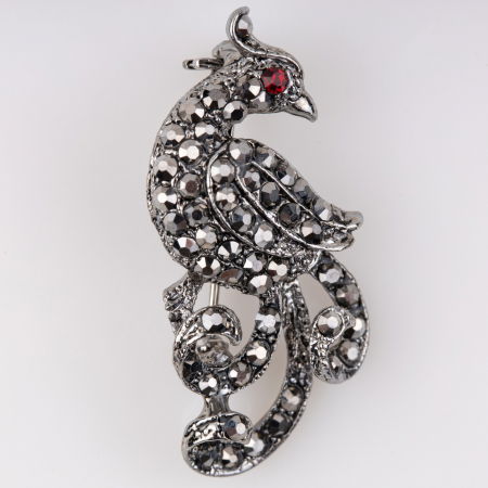 Broșe - Brosa metalica pasare argintie