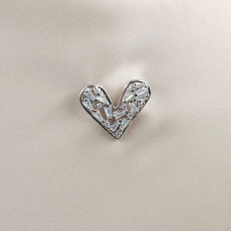 Brosa pandant inima miniaturala din argint 925 cu pietre foarte fine de cubic zirconia [6]