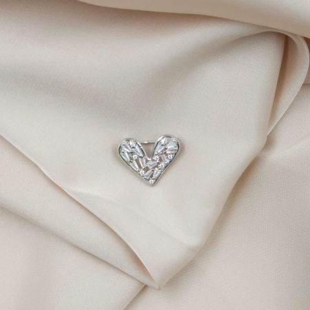 Brosa pandant inima miniaturala din argint 925 cu pietre foarte fine de cubic zirconia [1]