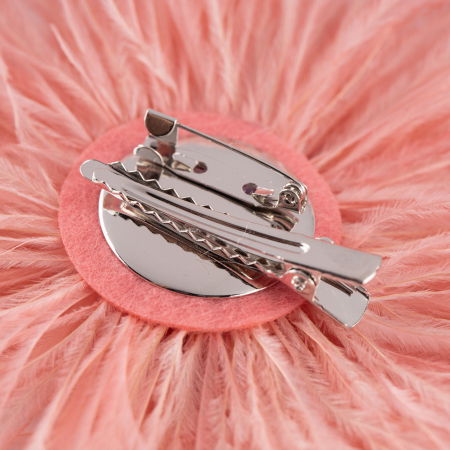 Brosa puf pene fine turcoaz cu diametru de 15 cm, cu clips pentru par [1]