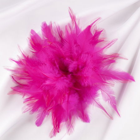 Brosa puf pene fucsia cu diametru de 17 cm, cu clips pentru par [0]