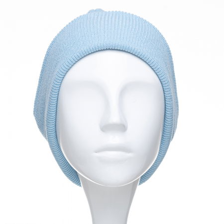 Caciula unisex model clasic tricotat, dublata in interior, bleu [1]