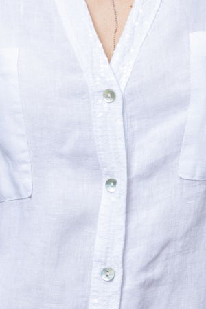 Camasa alba din in cu paiete si dantela pe spate [1]