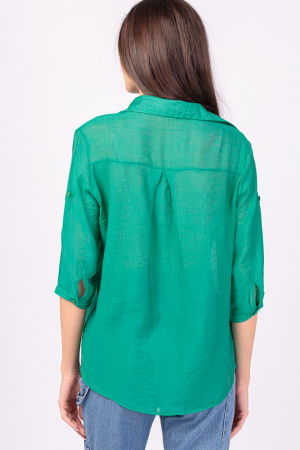 Camasa verde, subtire, cu guler clasic [2]