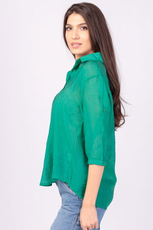 Camasa verde, subtire, cu guler clasic [1]