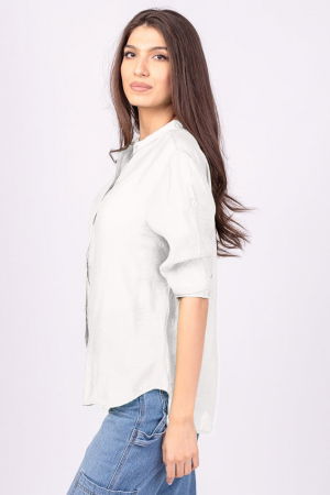 Camasa alba, subtire, cu guler tunica [1]