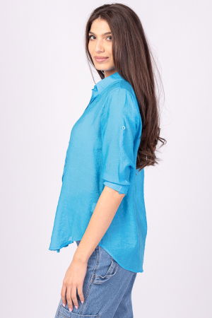 Camasa albastra, subtire, cu guler clasic [1]