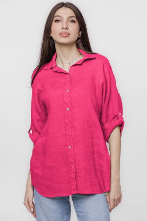 Camasa fucsia lejera, din in cu dantela pe spate [1]