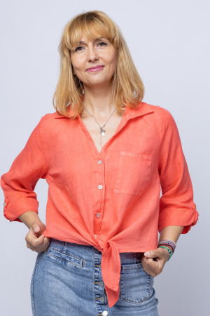 Cămăși din In - Camasa corai din in cu nod in fata