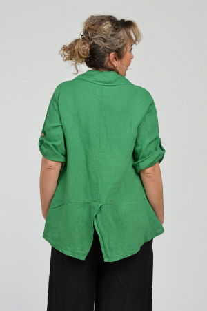 Camasa din in cu coada de randunica, verde [5]