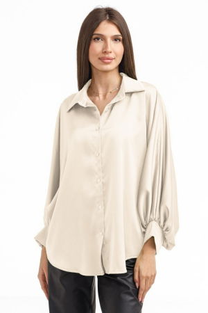 Camasa eleganta din satin, cu maneci bufante, ivoire [1]