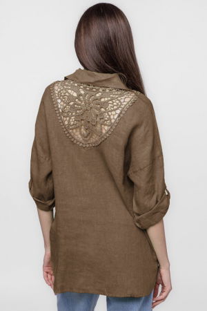 Camasa maro lejera, din in cu dantela pe spate [2]