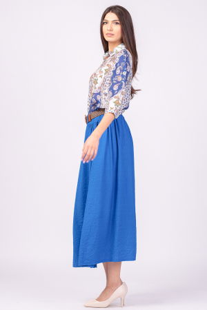 Camasa subtire, cu guler clasic si imprimeu paisley albastru [4]