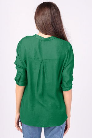 Camasa subtire verde , cu guler tunica [2]