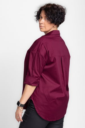 Camasa visiniu, dreapta, din poplin de bumbac [2]