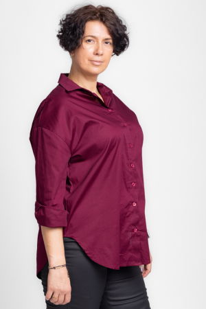 Camasa visiniu, dreapta, din poplin de bumbac [1]