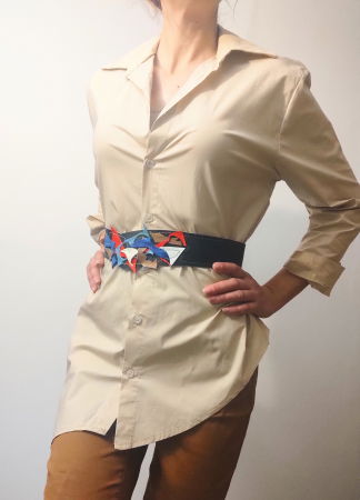 ACCESORII DAMĂ - Centura asimetrică din piele naturală