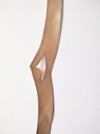 Centura bej asimetrică din piele naturală [3]