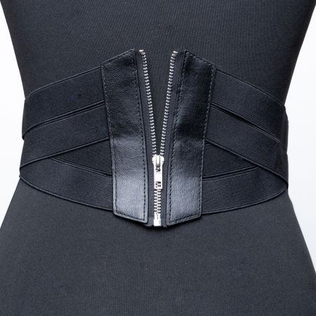 Centura corset lata din piele ecologica cu siret si capse mici [1]
