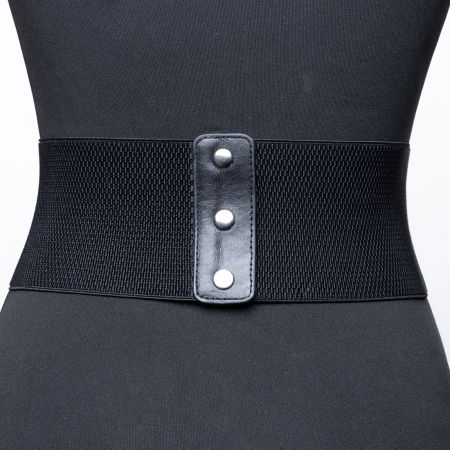 Centura corset lata din piele ecologica cu 3 randuri de sireturi si capse metalice [2]