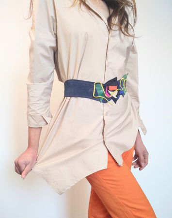 Curele & Centuri - Centură multicoloră din piele naturală, unicat