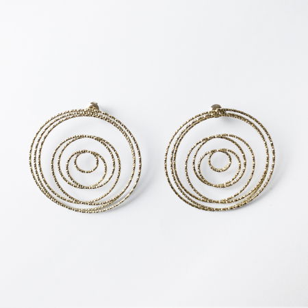 Cercei - Cercei cercuri concentrice din otel inoxidabil auriu