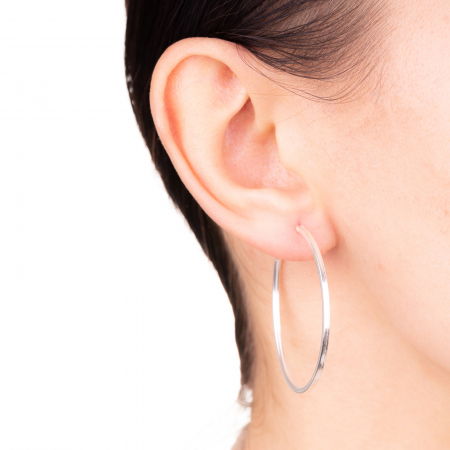 Cercei Creole din argint 925, cu sectiune patrata si diametru de 4 cm [1]